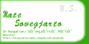 mate sovegjarto business card